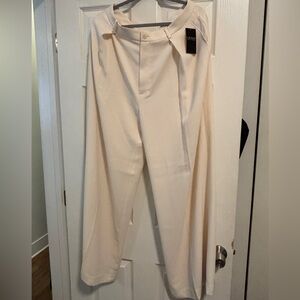 Ralph Lauren Elegant Cream Wide-Leg Pants, Size 12 NWT